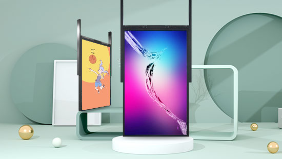 55 Zoll doppelseitige hängende LCD Stele